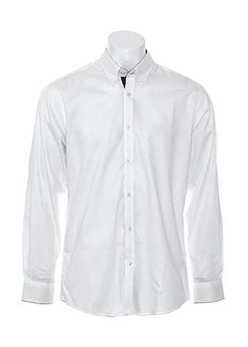 Kustom Kit KK190 - Contrast premium Oxford shirt (button down collar) long sleeve