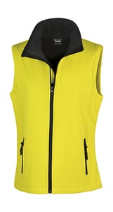 Result Core R232F - Women's printable softshell bodywarmer Yellow/Black