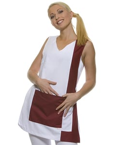 Karlowsky KS 38/39 - Worksmock Marilies White/Dark Red