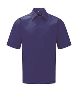 Russell Europe 935M - Short Sleeve Poplin Shirt Purple