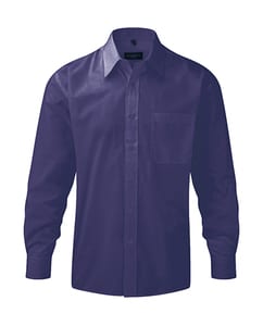 Russell Europe 934M - Longsleeve Poplin Shirt Purple