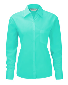 Russell Europe 934F - Long Sleeve Poplin Blouse Turquoise