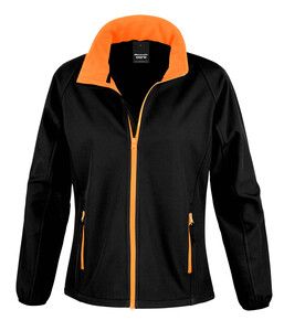 Result R231F - Core Ladies Printable Soft Shell Black / Orange