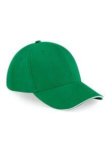 Beechfield BF020 - Athleisure 6 Panel Cap Kelly Green/White