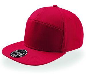 Atlantis AT055 - 7-panel cap with flat visor Red