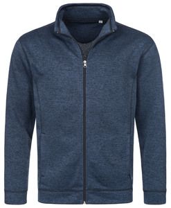 Stedman STE5850 - Knit Fleece Cardigan Active for him Marina Blue Melange