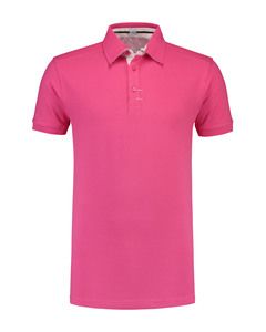 Lemon & Soda LEM3562 - Polo Contrast Cot/Elast SS for him Fuchsia/WH