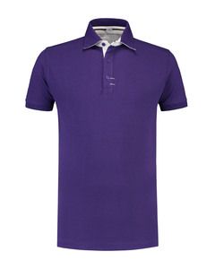 Lemon & Soda LEM3562 - Polo Contrast Cot/Elast SS for him Purple/WH