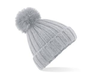 Beechfield BF413 - Verbier large mesh Pop Pom beanie Light Grey