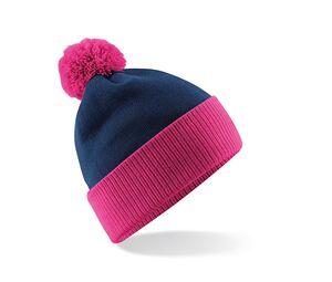 Beechfield BF451 - Snowstar® two-tone beanie French Navy / Fuchsia