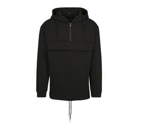 Build Your Brand BY098 - Hooded man Hooded zip neck Black