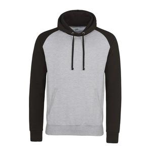 AWDIS JH009 - Baseball sweatshirt Heather Grey/ Jet Black