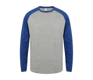 SF Men SF271 - Baseball long-sleeved T-shirt Heather Grey/ Royal