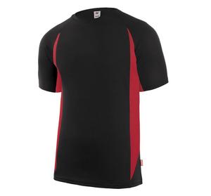 VELILLA V5501 - Two-tone technical T-shirt Black / Red