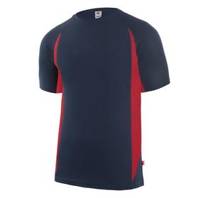 VELILLA V5501 - Two-tone technical T-shirt Navy / Red