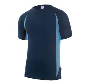 VELILLA V5501 - Two-tone technical T-shirt Navy / Sky Blue