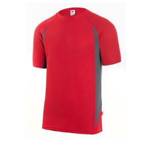 VELILLA V5501 - Two-tone technical T-shirt Red / Grey