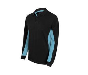 VELILLA V5514 - TWO-TONE POLO SHIRT LONG SLEEVES Black / Sky Blue