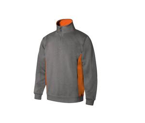 VELILLA V5704 - SWEAT BICOLORE COL ZIPPÉ Grey/ Orange