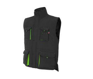 VELILLA V5902 - GILET MATELASSÉ BICOLORE MULTI-POCHES Black / Lime