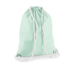 Westford Mill WM110 - Cotton gymsac Pastel Mint / White