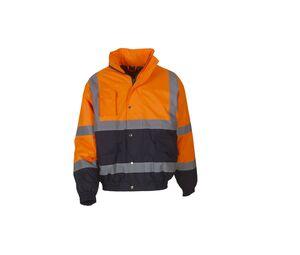 Yoko YK218 - High visibility bomber jacket  Hi Vis Orange/Navy