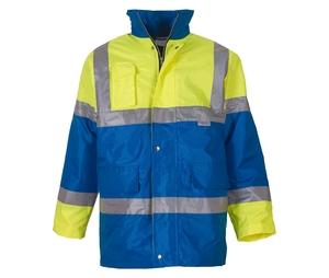 Yoko YK303 - High visibility contrast parka Hi Vis Yellow / Royal Blue