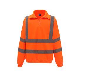 Yoko YKK06 - High visibility zipped collar sweatshirt Hi Vis Yellow