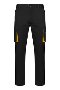 Velilla 103024S - TWO-TONE STRETCH TROUSERS Black/Yellow