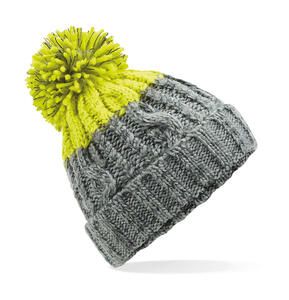 Beechfield B437 - Apres Beanie Light Grey / Citron