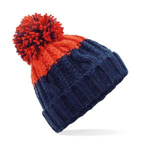 Beechfield B437 - Apres Beanie Oxford Navy / Fire Red