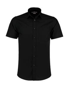 Kustom Kit KK141 - Tailored Fit Poplin Shirt SSL Black