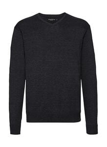 Russell Europe R-710M-0 - V-Neck Knit Pullover Charcoal Marl