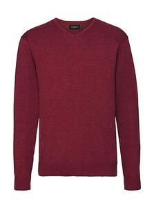 Russell Europe R-710M-0 - V-Neck Knit Pullover Cranberry Marl