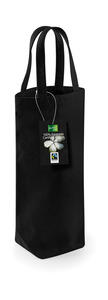 Westford Mill W620 - Fairtrade Cotton Bottle Bag Black
