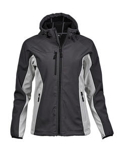 Tee Jays 9515 - Ladies Hooded Lightweight Performance Softshell Dark Grey/Off White