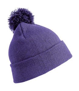 Result Winter Essentials RC028J - Junior Pom Pom Beanie Purple