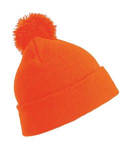 Result Winter Essentials RC028J - Junior Pom Pom Beanie Fluorescent Orange