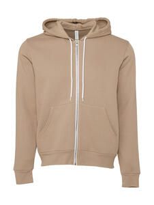 Bella 3739 - Unisex Poly-Cotton Full Zip Hoodie Tan