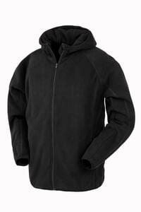 Result Genuine Recycled R906X - Hooded Recycled Microfleece Jacket Black