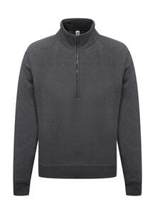 Fruit of the Loom 62-032-0 - Zip Neck Raglansweat Dark Heather Grey