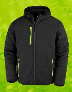 Result Genuine Recycled R240X - Black Compass Padded Winter Jacket Black/Lime