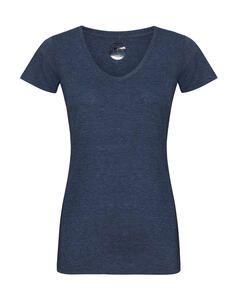 Russell Europe R-166F-0 - Ladies V-Neck HD Tee Bright Navy Marl