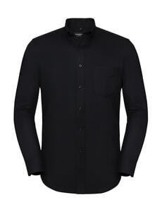 Russell Collection 0R928M0 - Men's LS Tailored Button-Down Oxford Shirt Black