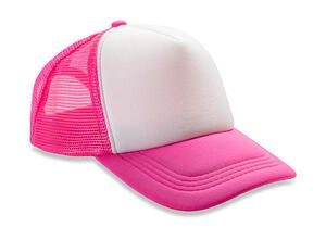 Result Headwear RC089X - Detroit ½ Mesh Truckers Cap Super Pink / White