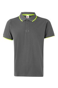 Velilla 105505 - SS TWO-TONE POLO GREY/HI-VIS YELLOW