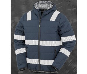 RESULT RS500X - RECYCLED RIPSTOP PADDED SAFETY JACKET Navy