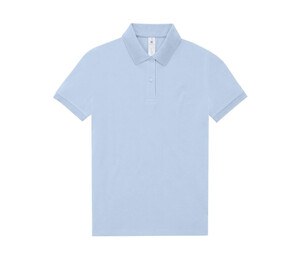 B&C BCW461 - Short-sleeved high density fine piqué polo shirt Blush Blue