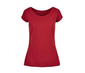 BUILD YOUR BRAND BYB013 - LADIES WIDE NECK TEE Burgundy