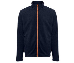 BLACK&MATCH BM700 - Men's zipped fleece jacket Navy / Orange